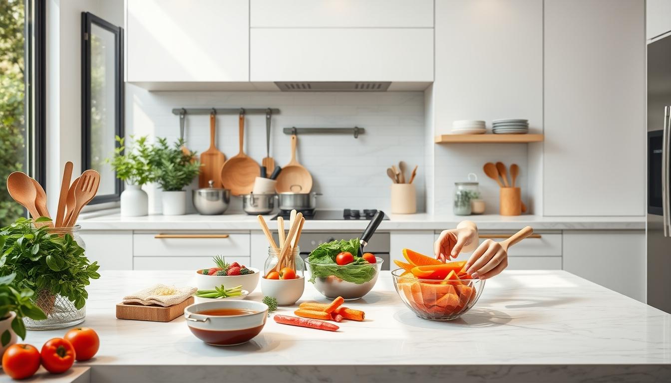 Ingredients prepared for a fast weeknight meal