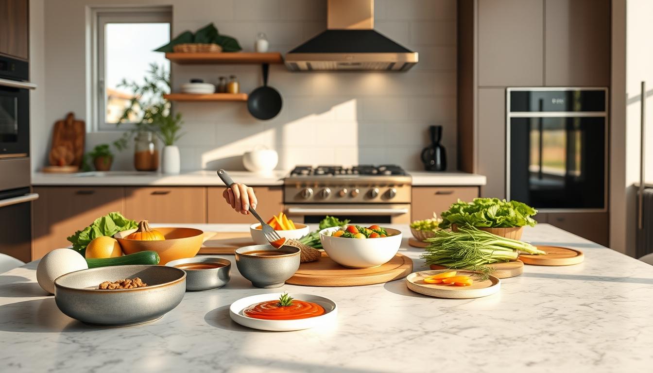 Home cook preparing ingredients in the kitchen